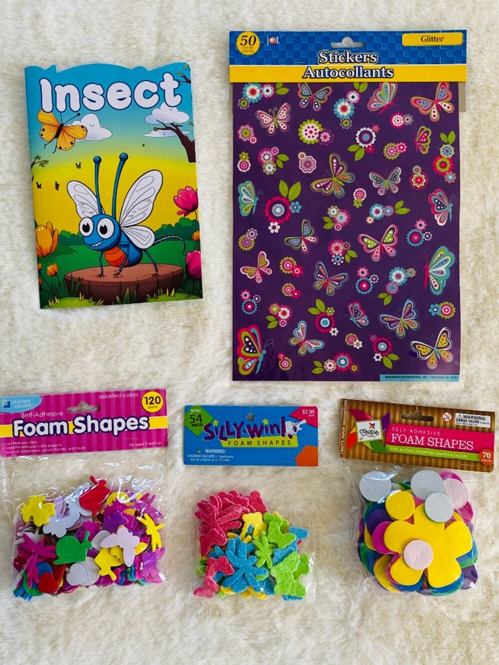 Butterfly Garden Insect Kid's Craft and Activity Sticker Bundle 5-pieces